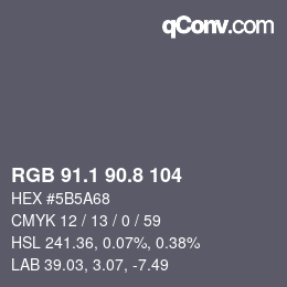 Color code: RGB 91.1 90.8 104 | qconv.com