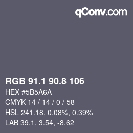 Color code: RGB 91.1 90.8 106 | qconv.com