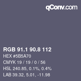 Color code: RGB 91.1 90.8 112 | qconv.com