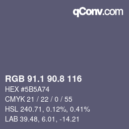 Color code: RGB 91.1 90.8 116 | qconv.com