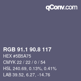 Color code: RGB 91.1 90.8 117 | qconv.com