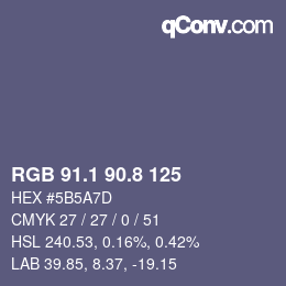 Color code: RGB 91.1 90.8 125 | qconv.com