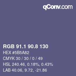 Color code: RGB 91.1 90.8 130 | qconv.com