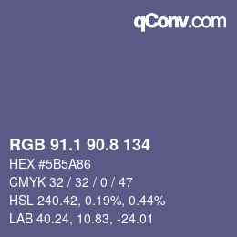 Color code: RGB 91.1 90.8 134 | qconv.com