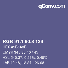 Color code: RGB 91.1 90.8 139 | qconv.com