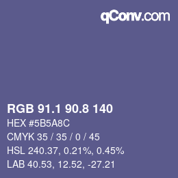 Color code: RGB 91.1 90.8 140 | qconv.com