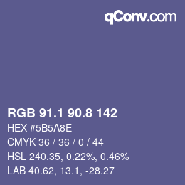 Color code: RGB 91.1 90.8 142 | qconv.com