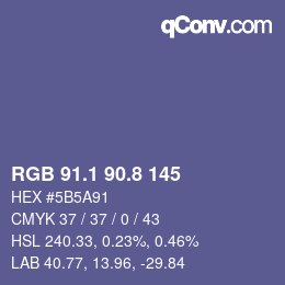 Color code: RGB 91.1 90.8 145 | qconv.com