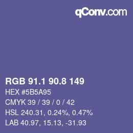 Farbcode: RGB 91.1 90.8 149 | qconv.com