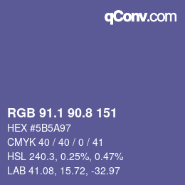 Farbcode: RGB 91.1 90.8 151 | qconv.com