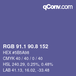Farbcode: RGB 91.1 90.8 152 | qconv.com
