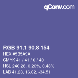 Farbcode: RGB 91.1 90.8 154 | qconv.com