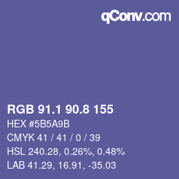 Color code: RGB 91.1 90.8 155 | qconv.com