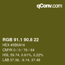Color code: RGB 91.1 90.8 22 | qconv.com