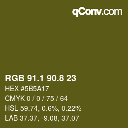 Color code: RGB 91.1 90.8 23 | qconv.com