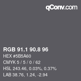 Color code: RGB 91.1 90.8 96 | qconv.com