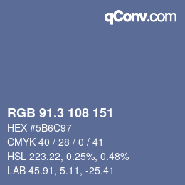 カラーコード: RGB 91.3 108 151 | qconv.com