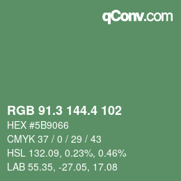 カラーコード: RGB 91.3 144.4 102 | qconv.com