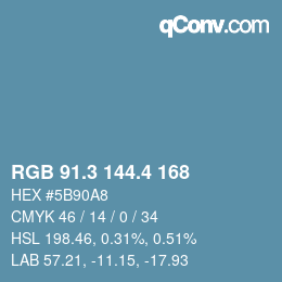 カラーコード: RGB 91.3 144.4 168 | qconv.com