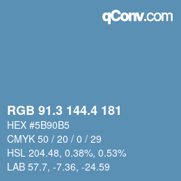 カラーコード: RGB 91.3 144.4 181 | qconv.com