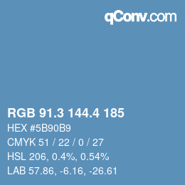 カラーコード: RGB 91.3 144.4 185 | qconv.com