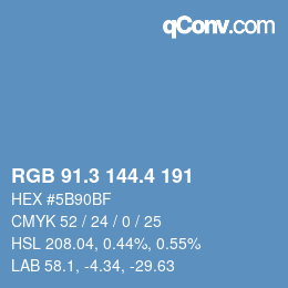 カラーコード: RGB 91.3 144.4 191 | qconv.com