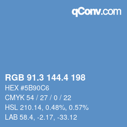 カラーコード: RGB 91.3 144.4 198 | qconv.com