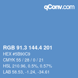 カラーコード: RGB 91.3 144.4 201 | qconv.com