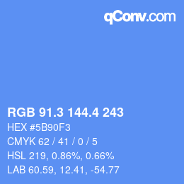 カラーコード: RGB 91.3 144.4 243 | qconv.com
