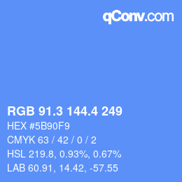 カラーコード: RGB 91.3 144.4 249 | qconv.com