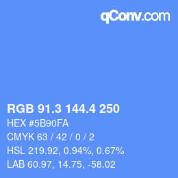 カラーコード: RGB 91.3 144.4 250 | qconv.com