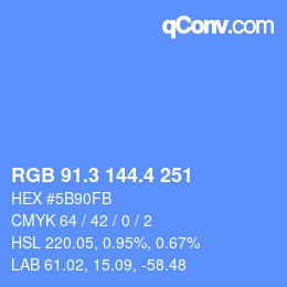 カラーコード: RGB 91.3 144.4 251 | qconv.com