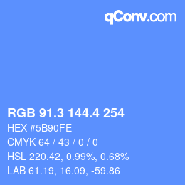 カラーコード: RGB 91.3 144.4 254 | qconv.com