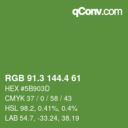 カラーコード: RGB 91.3 144.4 61 | qconv.com