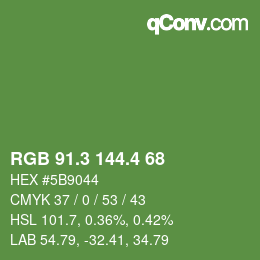 カラーコード: RGB 91.3 144.4 68 | qconv.com