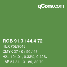 カラーコード: RGB 91.3 144.4 72 | qconv.com