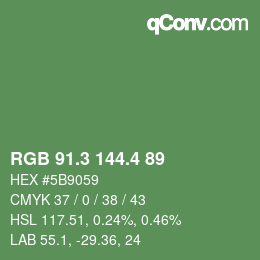 カラーコード: RGB 91.3 144.4 89 | qconv.com