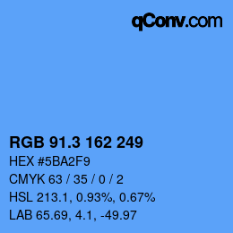 カラーコード: RGB 91.3 162 249 | qconv.com