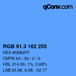 カラーコード: RGB 91.3 162 255 | qconv.com
