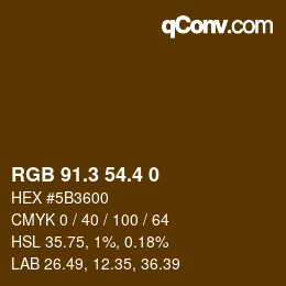 カラーコード: RGB 91.3 54.4 0 | qconv.com