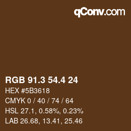 カラーコード: RGB 91.3 54.4 24 | qconv.com