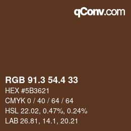 カラーコード: RGB 91.3 54.4 33 | qconv.com