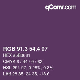 カラーコード: RGB 91.3 54.4 97 | qconv.com