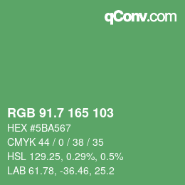 カラーコード: RGB 91.7 165 103 | qconv.com