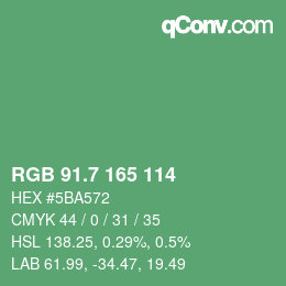 カラーコード: RGB 91.7 165 114 | qconv.com