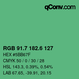 カラーコード: RGB 91.7 182.6 127 | qconv.com