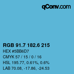 カラーコード: RGB 91.7 182.6 215 | qconv.com