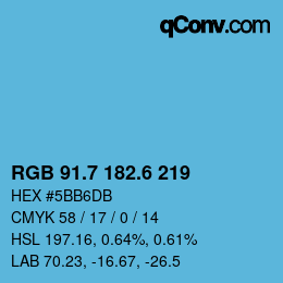 カラーコード: RGB 91.7 182.6 219 | qconv.com