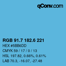 カラーコード: RGB 91.7 182.6 221 | qconv.com