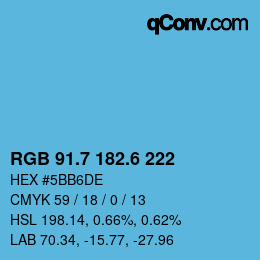 カラーコード: RGB 91.7 182.6 222 | qconv.com